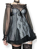dark fairy mesh lace slip dress (s)
