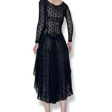 ethereal sheer lace drop waist tea dress (s-m)
