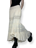 vanilla cream high low maxi skirt (m-l)
