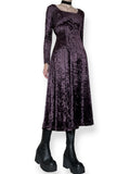vintage 90s plum velvet witchy tea dress (s)