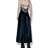 vintage dark sorceress satin slip gown set (s)