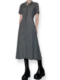 vintage handmade navy calico tea dress (m)