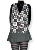 vintage autumn leaf patchwork vest (m)