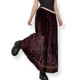 y2k cocoa velvet maxi skirt (m-l)