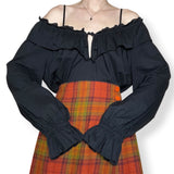 y2k victorian gothic cotton peasant blouse (l)