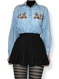 vintage halloween scarecrow cotton denim shirt (m-l)