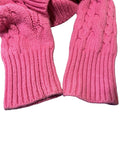rare y2k vs pink cable knit fur lined hoodie (s)