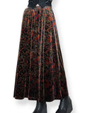 vintage whimsigoth velvet paisley maxi skirt (m)