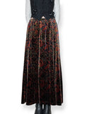 vintage whimsigoth velvet paisley maxi skirt (m)