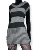 y2k striped knit mini sweater dress / tunic top (s)