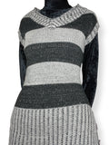 y2k striped knit mini sweater dress / tunic top (s)
