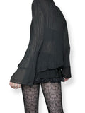 y2k vampire sheer ruffle blouse (l-xl)