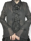 y2k vampire sheer ruffle blouse (l-xl)