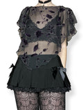 whimsigoth sheer velvet floral poncho (os)