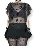 whimsigoth sheer velvet floral poncho (os)